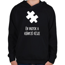 PRINTFASHION Hiányzó rész1 - Gyerek kapucnis pulóver - Fekete gyerek pulóver, kardigán
