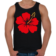 PRINTFASHION Hibiscus - Férfi atléta - Fekete atléta, trikó