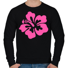 PRINTFASHION hibiscus - Férfi pulóver - Fekete