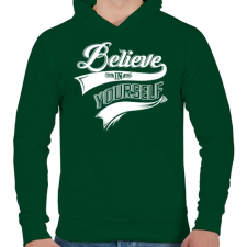 PRINTFASHION Higgy magadban!  - Férfi kapucnis pulóver - Sötétzöld férfi pulóver, kardigán