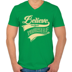 PRINTFASHION Higgy magadban! - Férfi V-nyakú póló - Zöld
