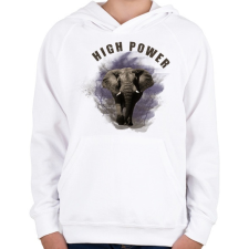 PRINTFASHION High Power - Gyerek kapucnis pulóver - Fehér gyerek pulóver, kardigán