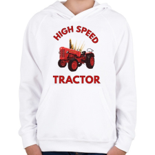 PRINTFASHION high speed tractor - Gyerek kapucnis pulóver - Fehér gyerek pulóver, kardigán