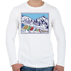 PRINTFASHION Himalája - Férfi hosszú ujjú póló - Fehér