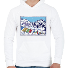 PRINTFASHION Himalája - Férfi kapucnis pulóver - Fehér