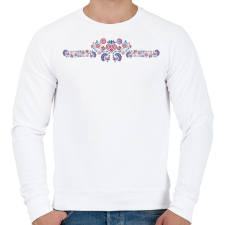 PRINTFASHION Hímzés minta pávákkal - Férfi pulóver - Fehér férfi pulóver, kardigán