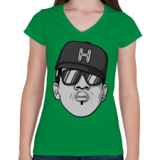 PRINTFASHION HipHop - Női V-nyakú póló - Zöld női póló