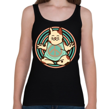 PRINTFASHION Hippi macska - Női atléta - Fekete női trikó