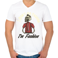 PRINTFASHION Hipster 02 - I dont no fashion - Férfi V-nyakú póló - Fehér