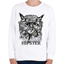 PRINTFASHION Hipster bagoly - Gyerek pulóver - Fehér gyerek pulóver, kardigán