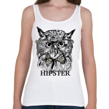 PRINTFASHION Hipster bagoly - Női atléta - Fehér női trikó