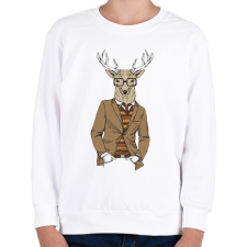 PRINTFASHION Hipster Deer - Gyerek pulóver - Fehér gyerek pulóver, kardigán