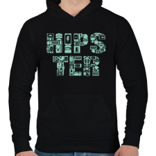 PRINTFASHION HIPSTER - Férfi kapucnis pulóver - Fekete férfi pulóver, kardigán