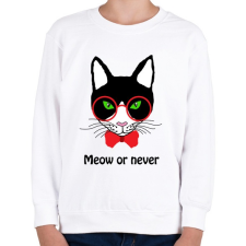 PRINTFASHION Hipster macska  - Gyerek pulóver - Fehér gyerek pulóver, kardigán