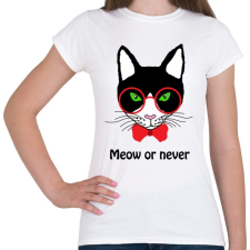 PRINTFASHION Hipster macska  - Női póló - Fehér női póló