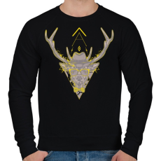 PRINTFASHION Hipster szarvas - Férfi pulóver - Fekete