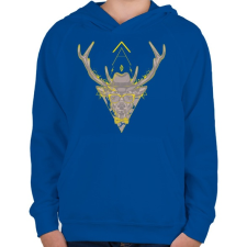 PRINTFASHION Hipster szarvas - Gyerek kapucnis pulóver - Királykék gyerek pulóver, kardigán