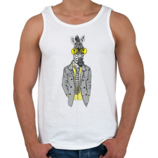 PRINTFASHION Hipster Zebra - Férfi atléta - Fehér atléta, trikó