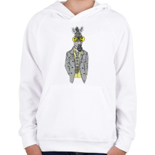 PRINTFASHION Hipster Zebra - Gyerek kapucnis pulóver - Fehér gyerek pulóver, kardigán