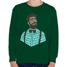 PRINTFASHION Hipszter - Gyerek pulóver - Sötétzöld