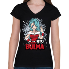 PRINTFASHION His Bulma - Női V-nyakú póló - Fekete női póló