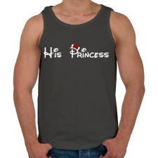 PRINTFASHION His Princess fehér - Férfi atléta - Sötétszürke atléta, trikó