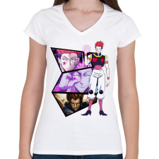 PRINTFASHION Hisoka - Hunter x Hunter - Női V-nyakú póló - Fehér női póló