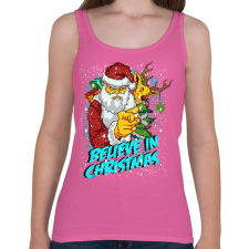 PRINTFASHION Hiszek a Karácsonyban - Női atléta - Rózsaszín női trikó