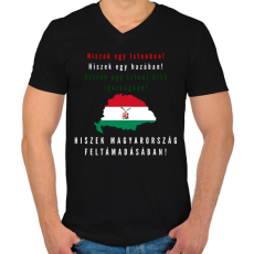PRINTFASHION HISZEK EGY MINTA - Férfi V-nyakú póló - Fekete