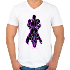 PRINTFASHION HIT - Férfi V-nyakú póló - Fehér