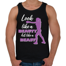 PRINTFASHION Hit like a beast - Férfi atléta - Fekete atléta, trikó