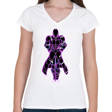 PRINTFASHION HIT - Női V-nyakú póló - Fehér