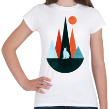 PRINTFASHION Hiúz és hegyek 2 - Női póló - Fehér női póló