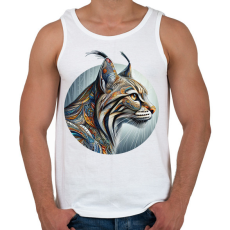 PRINTFASHION Hiúz - Férfi atléta - Fehér