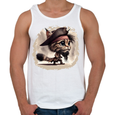 PRINTFASHION Hiúz Jack Sparrow kapitány jelmezben - Férfi atléta - Fehér atléta, trikó