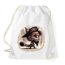 PRINTFASHION Hiúz Jack Sparrow kapitány jelmezben - Sportzsák, Tornazsák - Fehér tornazsák