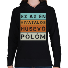 PRINTFASHION Hivatalos húsevő póló - Női kapucnis pulóver - Fekete