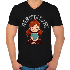 PRINTFASHION Hivatalos yoga póló - Férfi V-nyakú póló - Fekete