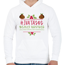 PRINTFASHION Hivatásos bejgli kostoló - Férfi kapucnis pulóver - Fehér férfi pulóver, kardigán