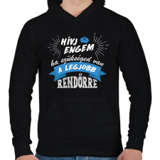 PRINTFASHION Hívj engem - Rendőr - Férfi kapucnis pulóver - Fekete férfi pulóver, kardigán