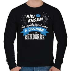 PRINTFASHION Hívj engem - Rendőr - Férfi pulóver - Fekete