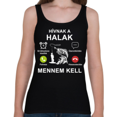 PRINTFASHION Hívnak a halak mennem kell - Női atléta - Fekete