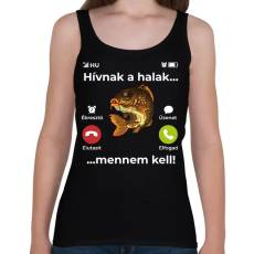 PRINTFASHION Hívnak a halak - Női atléta - Fekete