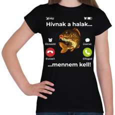 PRINTFASHION Hívnak a halak - Női póló - Fekete