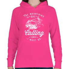 PRINTFASHION Hívnak a hegyek  - Női kapucnis pulóver - Fukszia
