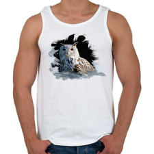 PRINTFASHION hó bagoly - Férfi atléta - Fehér atléta, trikó