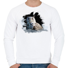 PRINTFASHION hó bagoly - Férfi pulóver - Fehér férfi pulóver, kardigán