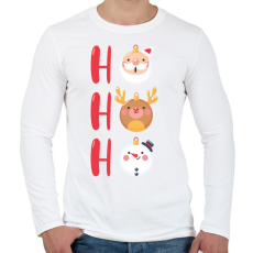 PRINTFASHION Ho ho ho - Férfi hosszú ujjú póló - Fehér