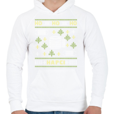 PRINTFASHION Ho ho ho hapci - Férfi kapucnis pulóver - Fehér férfi pulóver, kardigán