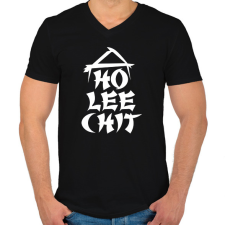 PRINTFASHION Ho-lee-chit - Férfi V-nyakú póló - Fekete férfi póló